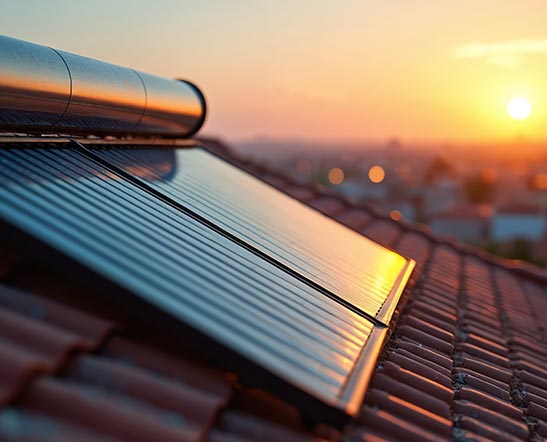 Solartechnik zur Warmwasserbereitung und Heizungsunterstützung